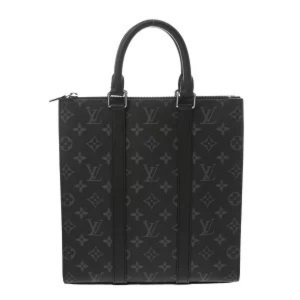 Louis Vuitton Monogram Eclipse Black Sac Plat Cross Black Canvas Tote Bag